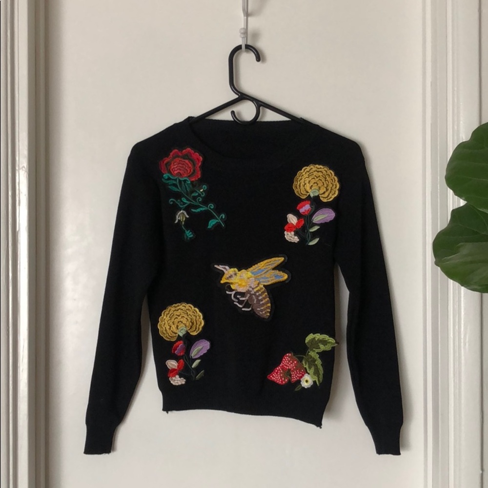 Embroidered Patch Sweater